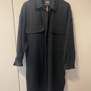 Zara Women's Black Lightweight Shirt Jacket